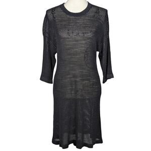 Goth Minnie Rose Mesh Knit Viscose Dress Black Size XS/S